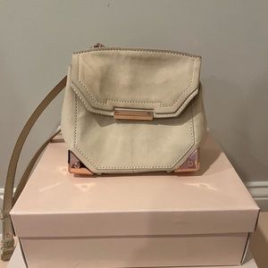 Small white and rose gold Alexander Wang bag